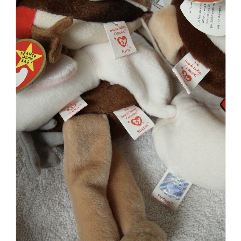 Ty Beanie Babies Bird Lot of 8 Stretch Early KuKu Eggbert Mac Stilts - Picture 5 of 12